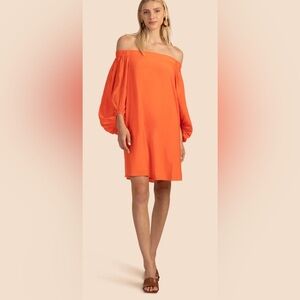 TRINA TURK WINDWARD DRESS XS Fire Island Orange NWOT